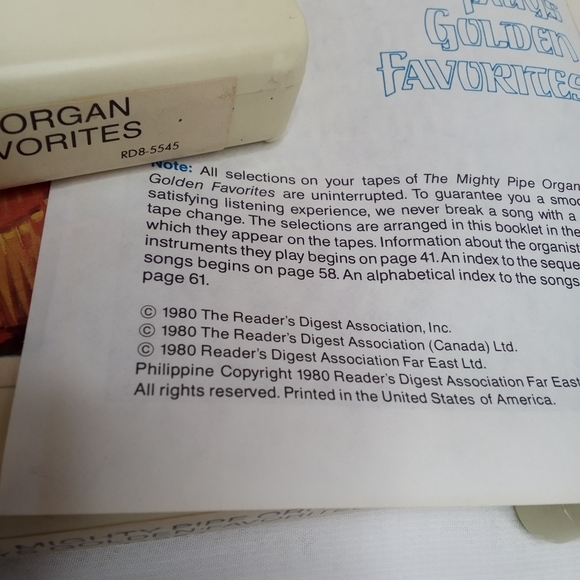 8-Track 4-Tape Set The Mighty Pipe Organ Plays Golden Favorites Readers Digest - Picture 6 of 7